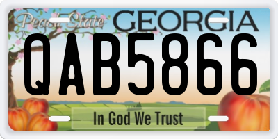 GA license plate QAB5866