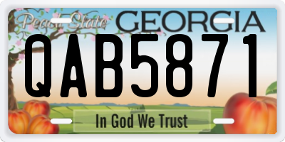 GA license plate QAB5871