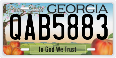 GA license plate QAB5883