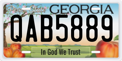 GA license plate QAB5889