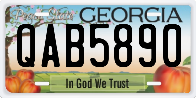 GA license plate QAB5890