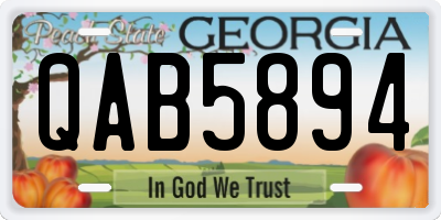 GA license plate QAB5894