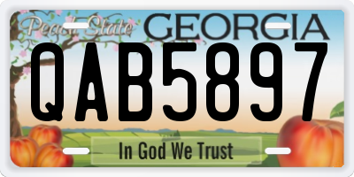 GA license plate QAB5897