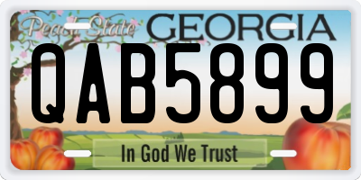 GA license plate QAB5899
