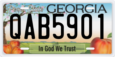 GA license plate QAB5901