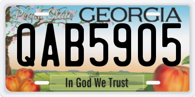 GA license plate QAB5905