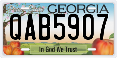 GA license plate QAB5907