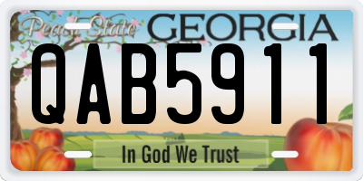 GA license plate QAB5911