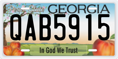 GA license plate QAB5915