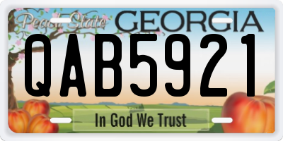 GA license plate QAB5921