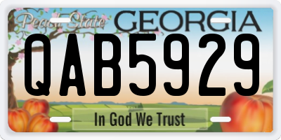 GA license plate QAB5929