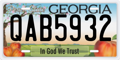 GA license plate QAB5932