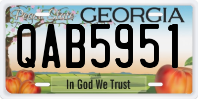 GA license plate QAB5951