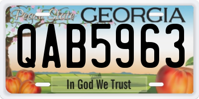 GA license plate QAB5963