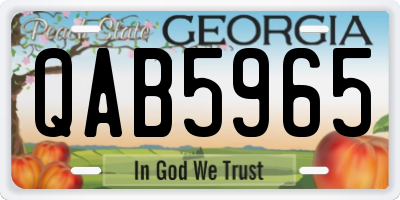 GA license plate QAB5965