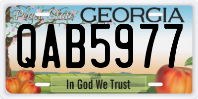 GA license plate QAB5977