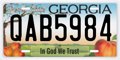 GA license plate QAB5984