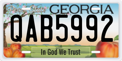 GA license plate QAB5992