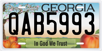 GA license plate QAB5993