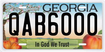 GA license plate QAB6000
