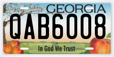 GA license plate QAB6008