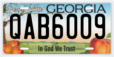 GA license plate QAB6009