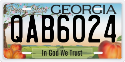 GA license plate QAB6024
