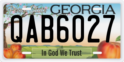 GA license plate QAB6027