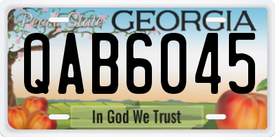 GA license plate QAB6045