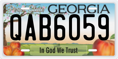 GA license plate QAB6059