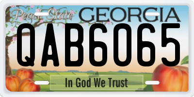 GA license plate QAB6065