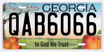 GA license plate QAB6066
