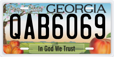 GA license plate QAB6069