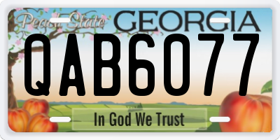 GA license plate QAB6077