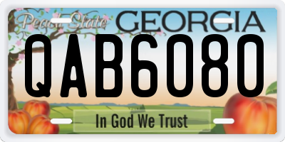 GA license plate QAB6080
