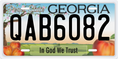 GA license plate QAB6082