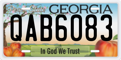 GA license plate QAB6083