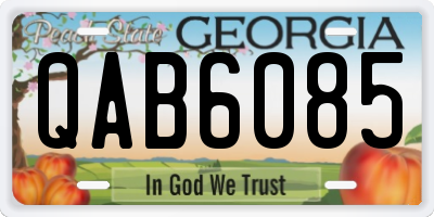 GA license plate QAB6085