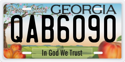 GA license plate QAB6090