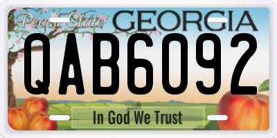 GA license plate QAB6092