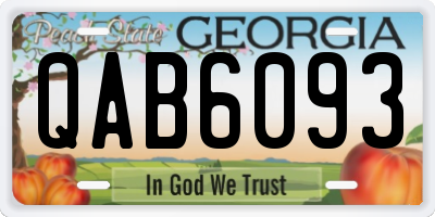 GA license plate QAB6093