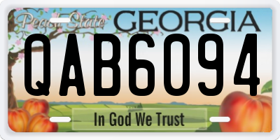 GA license plate QAB6094