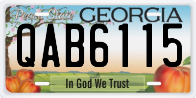 GA license plate QAB6115