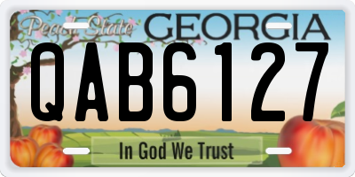 GA license plate QAB6127