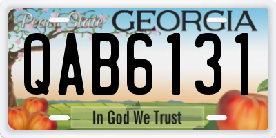 GA license plate QAB6131