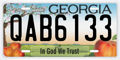 GA license plate QAB6133