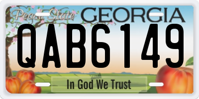 GA license plate QAB6149