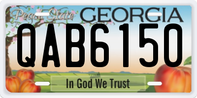 GA license plate QAB6150