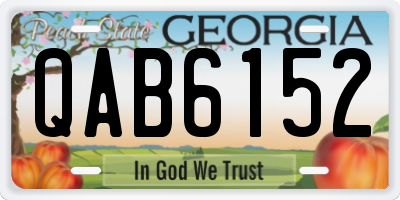 GA license plate QAB6152