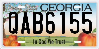 GA license plate QAB6155